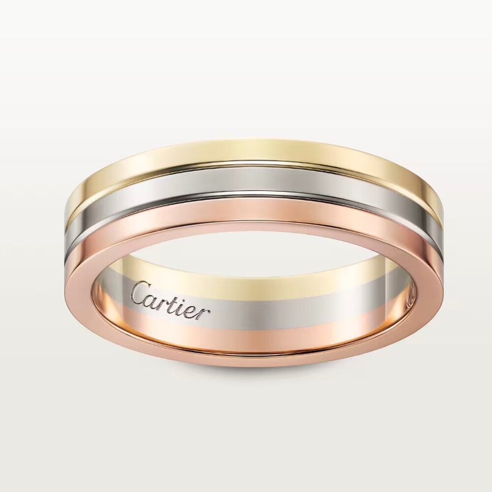 Authentic Cartier Vendome Louis 18 Tri Color Gold Ring, sz 59, US sz 8,75
